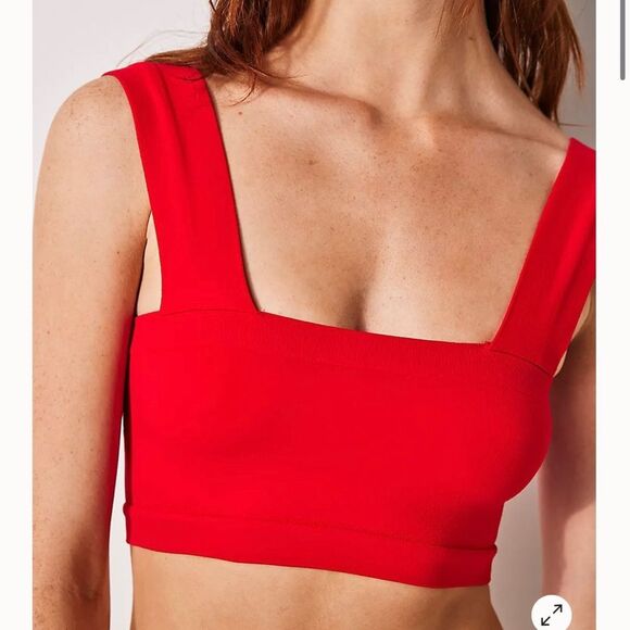 Intimately Free People Red Straight Lines Bralette Bra Size M/L New - Picture 2 of 16